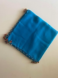 kiraz oyalı boncuklu yazma turkuaz