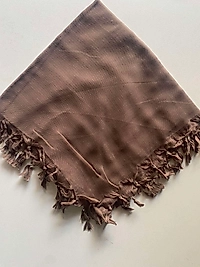 düz renk boncuklu yazma kahve