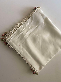 kiraz oyalı boncuklu yazma krem