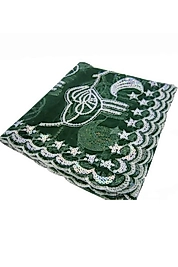 Yeşil Damat Sağdıç Kına Omuz Örtüsü Eldivenli Pullu Tuğra Motifli Omuz Örtüsü Eldiven