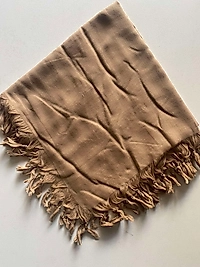 düz renk boncuklu yazma açık kahve