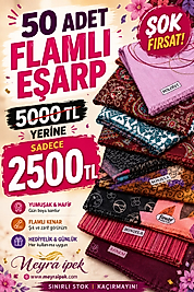 50 Adet Flamlı Eşarp