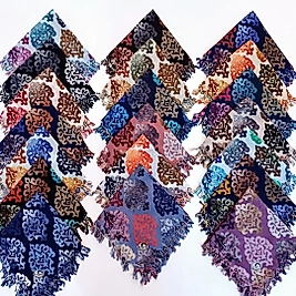 Desenli Sökme Boncuklu Eşarp 5