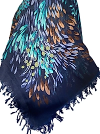 Desenli Sökme Boncuklu Eşarp 3