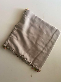 kiraz oyalı boncuklu yazma açık kahve