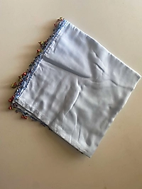 kiraz oyalı boncuklu yazma açık mavi